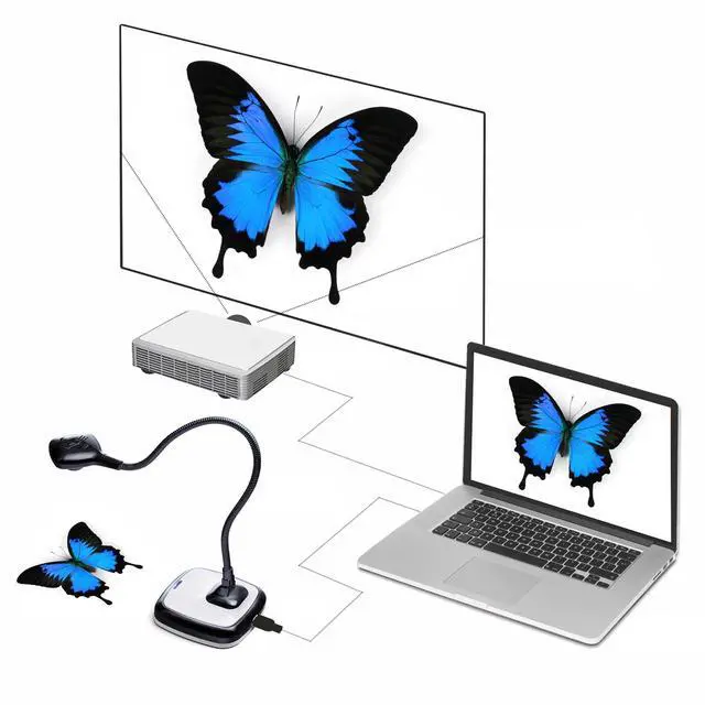 Alt view image 4 of 5 - HUE HD Pro Flexible USB 11x17 Document Camera and Classroom Visualizer for Teachers: Built-in Microphone/Lights, Windows, macOS, Chromebook Compatibility (Black Camera with Black Carry Case)