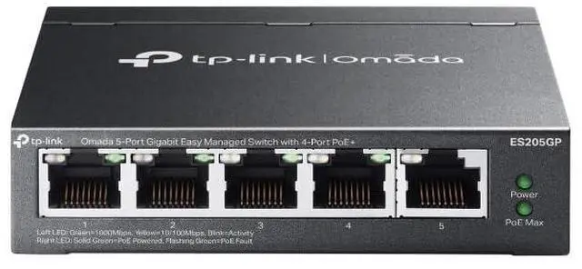 Main image of TP-Link Omada 5-Port Gigabit Easy Managed Switch with 4-Port PoE+