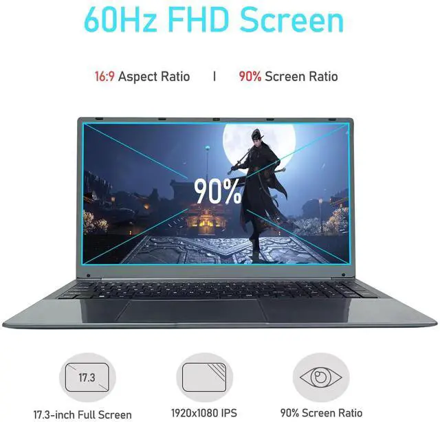 Alt view image 2 of 5 - MTWZMM 17 inch Laptop, 8GB RAM 256 SSD, 17.3 Inch Laptop Computer, Celeron N5095(Up to 2.9GHz), Window 11, WiFi, USB 3.0, Webcam, for Students and Business. (DDR 8GB SSD 256GB)