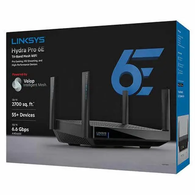 Alt view image 2 of 4 - Linksys Hydra Pro 6E Tri-Band Mesh WiFi AXE6600 Router