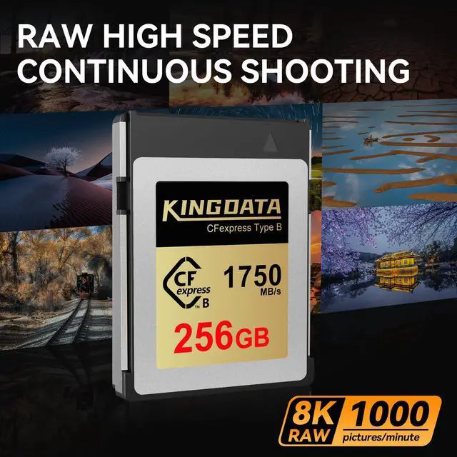 Alt view image 3 of 5 - KINGDATA CFexpress Type B 256GB Memory Card, Up to 1750MB/s Read, RAW 8K Video and Photo, Memory Cards for Camera, Professional Photography