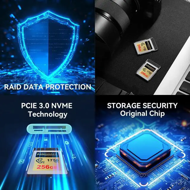 Alt view image 5 of 5 - KINGDATA CFexpress Type B 256GB Memory Card, Up to 1750MB/s Read, RAW 8K Video and Photo, Memory Cards for Camera, Professional Photography
