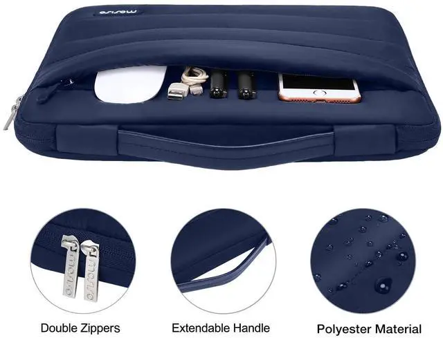 Alt view image 4 of 5 - MOSISO Compatible with MacBook Air 15 inch Case 2025 2024 2023 Release M4 A3241 M3 A3114 M2 A2941 Touch ID, Plastic Hard Shell&Puffy Sleeve Bag&Keyboard Cover&Webcam Cover&Screen Film, Navy Blue