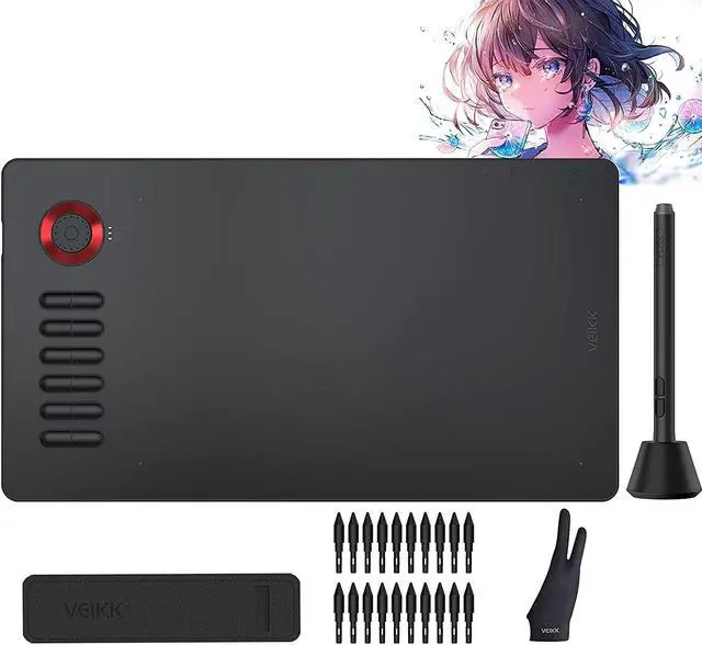 Main image of VEIKK A15Pro Graphics Drawing Tablet 10 x 6 Inch Digital Pen Tablet with 12 Shortcut Keys -1 Quick Dial and Battery-Free Passive Stylus,Supports Tilt Function,for Mac/Chrome/Windows/Linux/Android OS