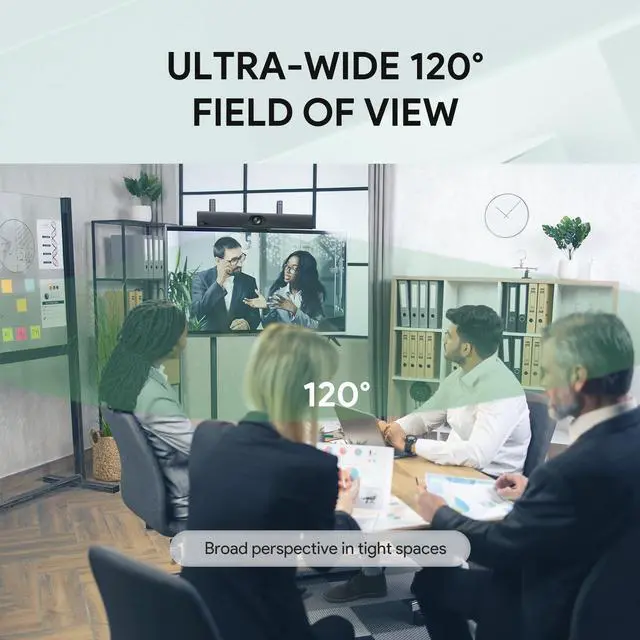Alt view image 3 of 5 - Yealink UVC40 E2 USB Conference Room Camera System Ultra-HD 4K Video Conference Camera 120° Wide-Angle Lens Built-in 8 Microphone Arrays Auto Framing Speaker Tracking and Smart Area Exposure Webcam