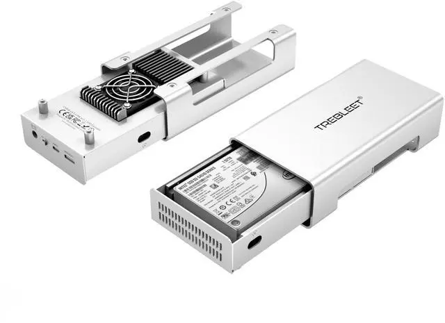 Alt view image 3 of 5 - USB4& OCULINK to U.2 NVMe SSD Enclosure; Up to 7000Mb/s in OCULINK Mode, USB4 40Gbps to U.2(SFF-8639) PCIe Adapter Compatible with Thunderbolt 5/4/3 USB3.2/3.1