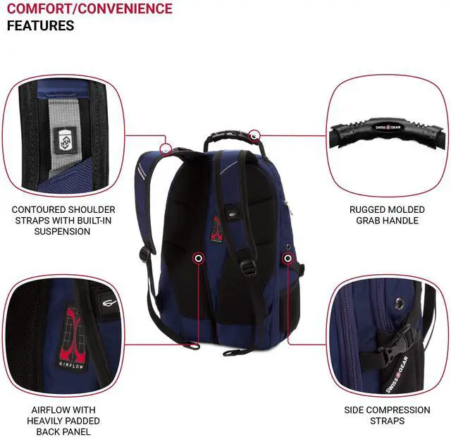 Alt view image 2 of 5 - SwissGear 5977 ScanSmart Laptop Backpack, Navy, 17-Inch