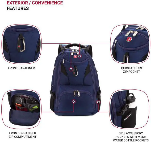 Alt view image 3 of 5 - SwissGear 5977 ScanSmart Laptop Backpack, Navy, 17-Inch