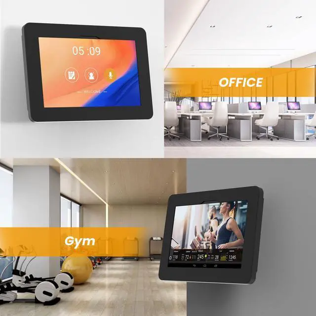 Alt view image 2 of 5 - Beelta Tablet Wall Mount Compatible with Microsoft Surface Go 1 2 3 4 Anti Theft with Lock Tiltable Adjustable - BSW101BR