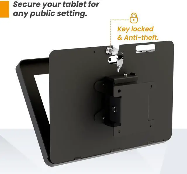 Alt view image 4 of 5 - Beelta Tablet Wall Mount Compatible with Microsoft Surface Go 1 2 3 4 Anti Theft with Lock Tiltable Adjustable - BSW101BR
