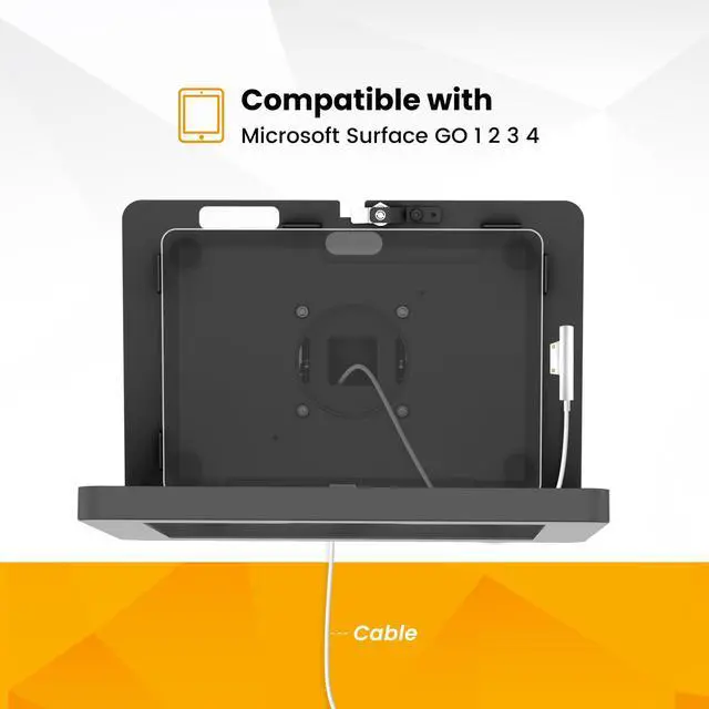 Alt view image 5 of 5 - Beelta Tablet Wall Mount Compatible with Microsoft Surface Go 1 2 3 4 Anti Theft with Lock Tiltable Adjustable - BSW101BR