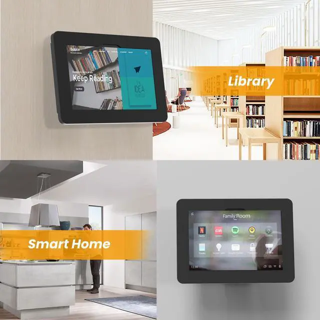 Alt view image 3 of 5 - Beelta Tablet Wall Mount Compatible with Microsoft Surface Go 1 2 3 4 Anti Theft with Lock Tiltable Adjustable - BSW101BR