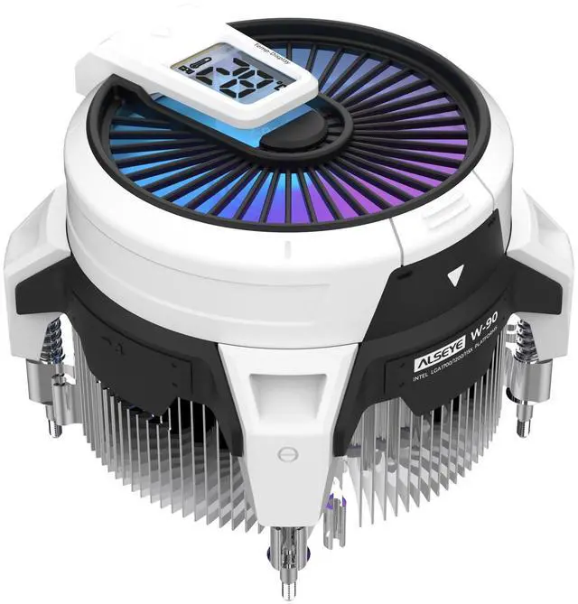 Main image of ALSEYE W90 CPU Cooler, Temperature Displayed CPU Cooler for Small Size PC Case with Powerful 90mm ARGB Lighting Fan and 40mm High-Performance Heat Column Inside (W90 Intel Version)