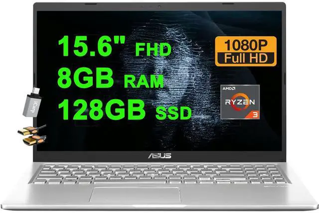 Main image of ASUS VivoBook 15 Business Laptop 15.6" FHD Anti-Glare AMD Ryzen 3 3250U 8GB RAM 128GB SSD USB-C VGA Camera SonicMaster Win11 w/ICP Accessory