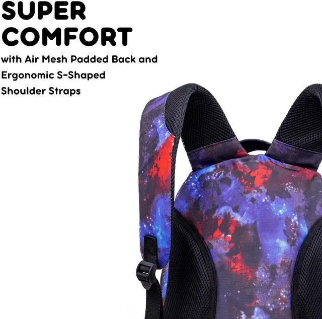 Alt view image 5 of 5 - J World New York Cornelia School Backpack for Kids. Cute Womens Laptop Bookbag, Galaxy, 18 X 12.5 X 8 (H X W X D)