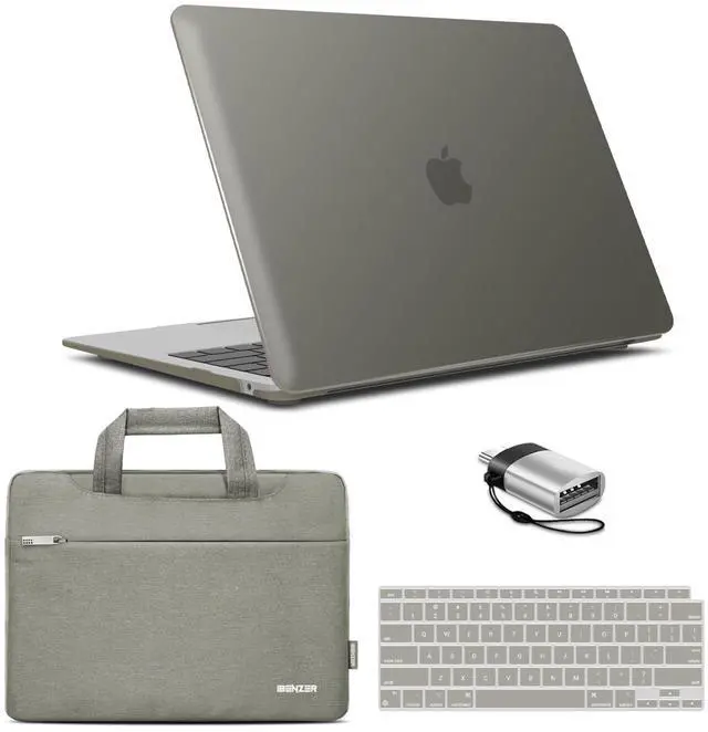 Main image of IBENZER Compatible with New MacBook Air 13 inch Case 2022 2021 2020 M1 A2337 A2179 A1932, Hard Shell Case & Sleeve & Keyboard Cover & Type C for Mac Air 13 with Touch ID, Gray, MAT13-GY+3