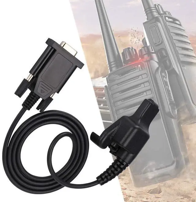 Main image of Qiilu Programming Cable, USB RS232 Serial Port, 1M/3.3ft, Black, For HT1000 MTS2000 XTS3000, Walkie-Talkie Programming