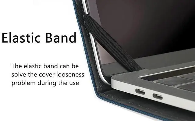 Alt view image 3 of 5 - Honeymoon Case Cover for Lenovo Yoga 7i 2 in 1 / Yoga Slim 7 Pro/Yoga 16s 2022 / IdeaPad Slim 7 Pro 16 Inch Laptop Accessories, PU Leather Folio Stand Protective Hard Shell Case,S013-Black