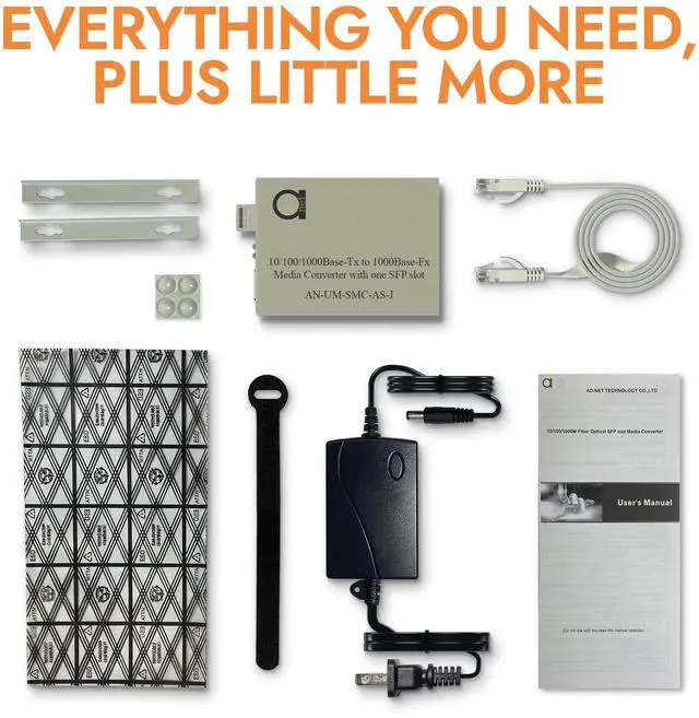 Alt view image 2 of 5 - Multimode LC 850 nm Gigabit Fiber Media Converter - Includes SFP 550 m (0.34 Miles) LC  to UTP Cat5e Cat6 10/100/1000 RJ-45  Auto Sensing Gigabit or Fast Ethernet Speed - Jumbo Frame - LLF Support