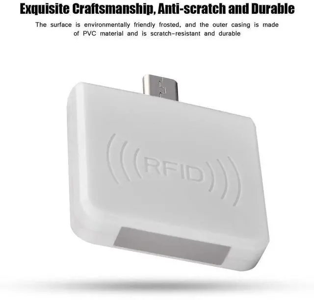 Alt view image 5 of 5 - Portable Contactless Smart Card Reader, High Frequency RFID ID Mobile Phone Card Reader with USB Male Interface, 0.2s Fast Card Reading, IC/ID Dual Version, Support PC Phone Tablet (White)