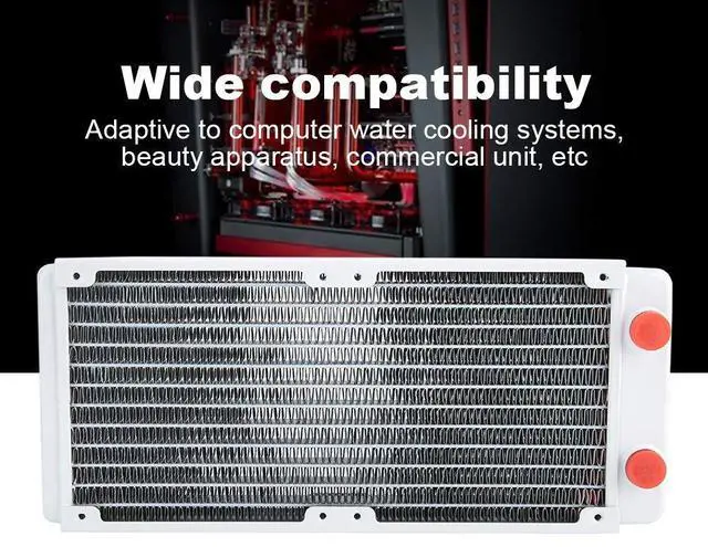 Alt view image 2 of 5 - Water Cooling Radiator,240mm Computer Water Cooling White Copper Heat Sink with 12 Pipes,PC Water-Cooled Tube Easy to Install,Suitable for Computer Water Cooling Systems,Beauty Apparatus