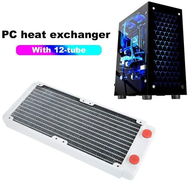 Alt view image 4 of 5 - Water Cooling Radiator,240mm Computer Water Cooling White Copper Heat Sink with 12 Pipes,PC Water-Cooled Tube Easy to Install,Suitable for Computer Water Cooling Systems,Beauty Apparatus