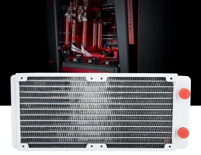 Alt view image 5 of 5 - Water Cooling Radiator,240mm Computer Water Cooling White Copper Heat Sink with 12 Pipes,PC Water-Cooled Tube Easy to Install,Suitable for Computer Water Cooling Systems,Beauty Apparatus