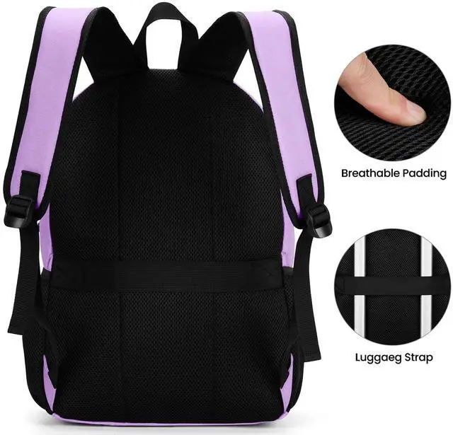 Alt view image 4 of 5 - BIKROD Backpack for Girls Women, School Backpack for Teen Boys, Lightweight Casual High School Bookbag, Daily-use Travel Laptop Backpack with USB Charging Port Fits 15.6 Inch Notebook