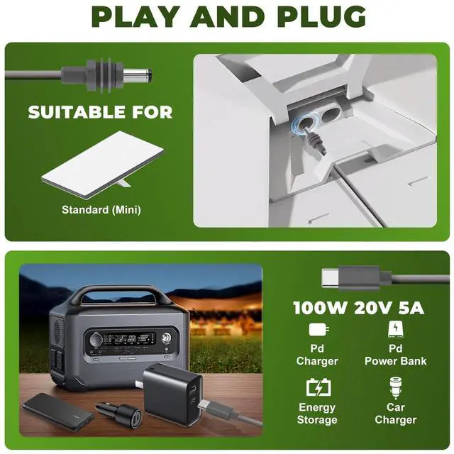 Alt view image 3 of 5 - CHENXRN Starlink Mini Cable 5M/16.5FT, Starlink Mini USB-C to DC Power Cable Cord 100W USB Type C Input, Waterproof Barrel DC Jack for Starlink Mini Work with 100W+ PD Source