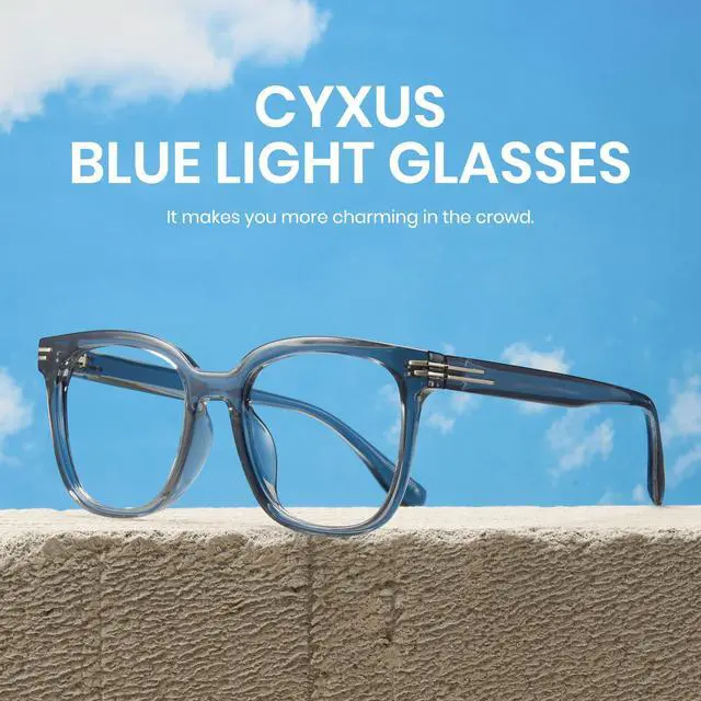 Alt view image 4 of 5 - Cyxus Blue Light Blocking Glasses Stylish Acetate Frame for Women Men Lightweight Comfortable for Cpmputer Work Gaming 8191T43