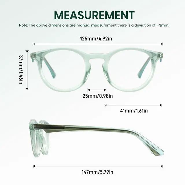 Alt view image 5 of 5 - Cyxus Round Blue Light Blocking Glasses Women Men Nerd Small Circle Computer Glasses Bio-acetate Frame Anti Eyestrain 8226