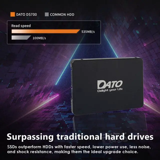 Alt view image 4 of 5 - DATO 512GB SSD 2.5" SATA III Internal Solid State Drive, 3D NAND, SLC Cache, Up to 535/500 MB/s, Compatible with Laptop & PC Desktop
