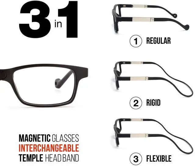 Alt view image 3 of 5 - DIDINSKY Reading Glasses with Magnets and Anti Blue Light Filter. Magnetic Readers for Men and Women with Anti-Reflective Lenses. Graphite +3.0  DIKRIK THYSSEN