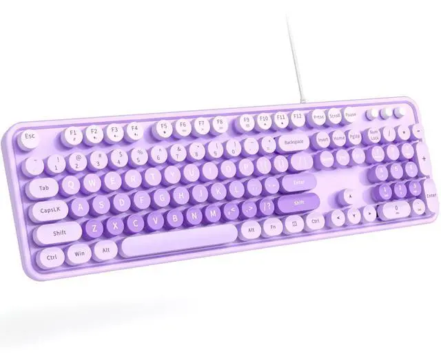 Main image of Dilter Large Print Wired Keyboard, 104 Keys Full-Sized Typewriter Keyboards, USB Plug and Play Office Keyboard with Number Pad, Caps Indicators, Foldable Stands for Windows, PC, Laptop