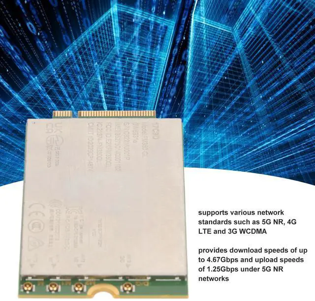 Alt view image 3 of 5 - 4G LTE Module Card, 4.67Gbps Download Speed, 4x4 MIMO, 5G 4G LTE 3G WCDMA GNSS Modem 4G LTE Network Card for Laptop Desktop