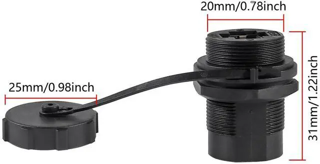 Alt view image 5 of 5 - 10Pcs RJ45 Connector CAT6 8P8C Panel Mount Shielded Ethernet LAN Bulkhead Ethernet Cable Coupler Extension Adapter Double Head Female to Female with Waterproof/Dust Cap