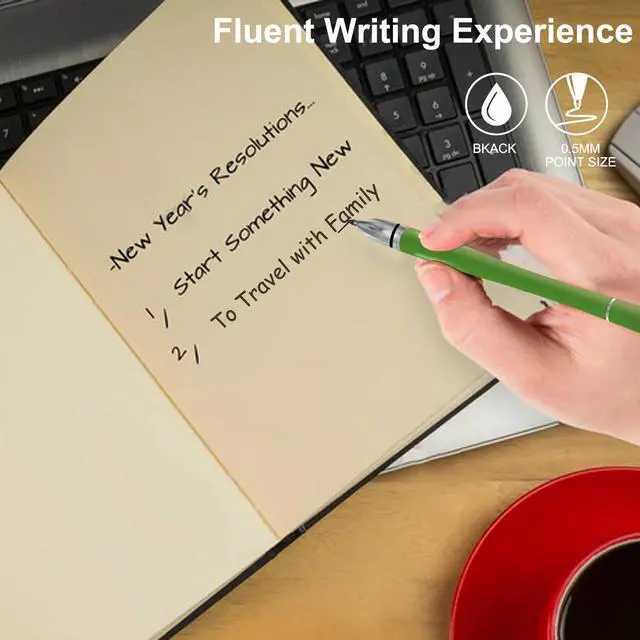 Alt view image 5 of 5 - Elenzk Magnetic Floating Ballpoint Pen for Men & Women, Luxury Gift with Dock Base, Fine Point Black Ink Sign Pen, Innovative Desk Gadget, Unique Gift for Business Owner and Christmas (Green)