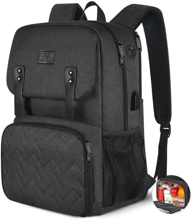 Main image of MATEIN Lunch Backpack, 15.6 Inch Insulated Cooler Lunchbox Backpacks with USB Port for Women Work, Water Resistant Lunch Bag Travel Laptop Dackpack for College Business, Gifts for Men