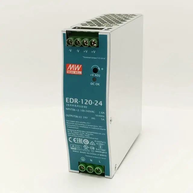 Main image of EDR-120-24 Mean Well 120W 24V 5A Switching Power Supply MeanWell EDR-120-24