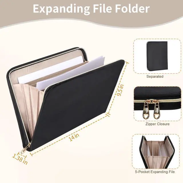Alt view image 4 of 5 - ESTARER Women Laptop Tote Bag 2Pcs, 15.6'' Teacher Work Bag Computer bag w/Expandable File Folder, Large Water-Resistant Messenger Shoulder bag w/Insulated Pocket for Office/Travel/College, Black