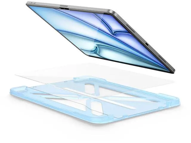 Main image of FLOLAB ONETIME NanoArmour Screen Protector for iPad Air 13 Inch 2024 Tempered Glass, TruColor, Blue Light Blocker, No Blue Tint, Original Display Color, Ultra Clear, Easy Install, Durable