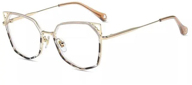 Main image of Firmoo Women Cat Eye Blue Light Reading Glasses 1.0, Stylish Cateye Computer Reading Glasses, UV400 Protection, Tortoise, Gold