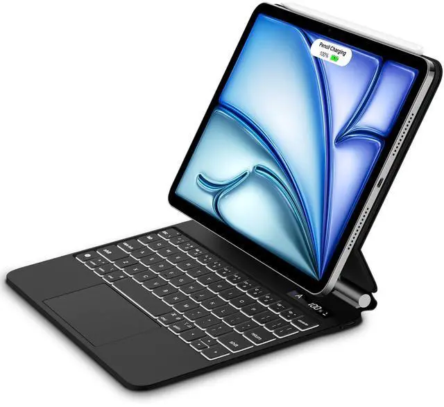 Main image of GOOJODOQ Magnetic Keyboard for iPad Air 11-inch (M2) 2024 & iPad Pro 11 inch (4th/3rd/2nd/1st) Gen 2022,iPad Air 5th/4th Gen 10.9",Click-Anywhere Trackpad with 7 Color Backlit Floating Keyboard-Black