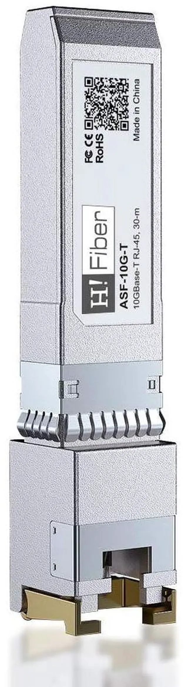 Main image of H!Fiber 10Gb SFP+ RJ45 Transceiver, 10Gbase-T SFP+ Ethernet Copper Module Support 10G/5G/2.5G, CAT.6a/7, 30m, for Cisco SFP-10G-T-S, Ubiquiti UF-RJ45-10G, UniFi, TP-Link, Fortinet, Netgear, D-Link
