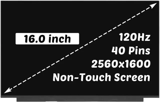 Main image of MNG007DA1-2 MNG007DA1-J Replacement for Lenovo ideapad 5 Pro 16IHU6 16ACH6 16IAH7 16ARH7 Type 82L9 82L5 82SK 82SN 2560x1600 16.0" 40 Pins 120Hz LCD Screen Display Panel (for Non-Touch Screen Only)