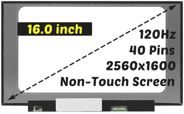 Alt view image 2 of 5 - MNG007DA1-2 MNG007DA1-J Replacement for Lenovo ideapad 5 Pro 16IHU6 16ACH6 16IAH7 16ARH7 Type 82L9 82L5 82SK 82SN 2560x1600 16.0" 40 Pins 120Hz LCD Screen Display Panel (for Non-Touch Screen Only)