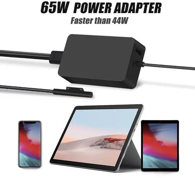 Alt view image 3 of 5 - 127W 102W AC Charger for Microsoft Surface Pro 10 9 8 7 6 5 4 3 7 6 5 4 3 2 1 Book 3 2 1 Studio 2 1 Go 4 3 2 1 Go 2 1 Windows Power Supply