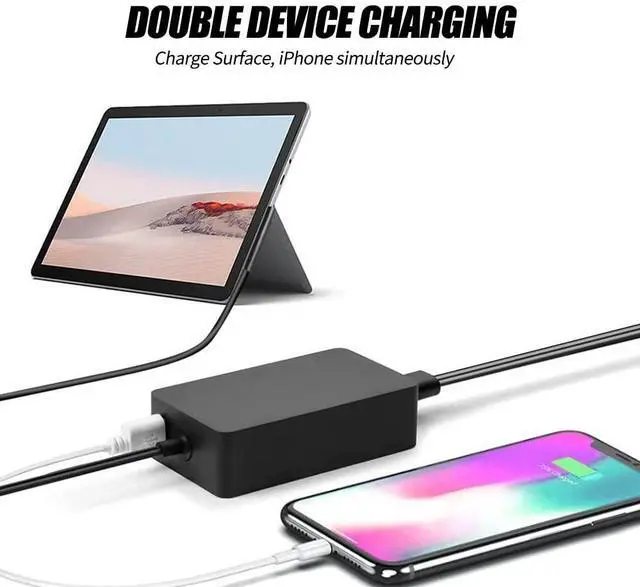Alt view image 4 of 5 - 127W 102W AC Charger for Microsoft Surface Pro 10 9 8 7 6 5 4 3 7 6 5 4 3 2 1 Book 3 2 1 Studio 2 1 Go 4 3 2 1 Go 2 1 Windows Power Supply