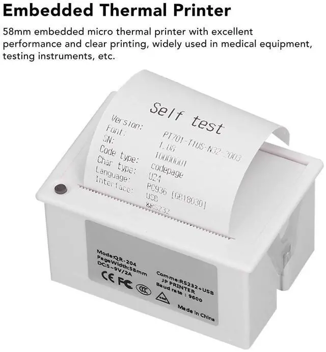 Alt view image 5 of 5 - 58mm Embedded Thermal Printer with RS232 and USB Interface Line Type Printing Machine for Label Shipping Receipt