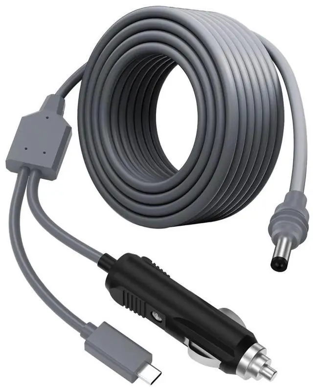 Main image of HVMKSR Starlink Mini Power Cable USB C+Cigarette Adapter to DC Power Cord 100W, Car Charger and Type-C for Starlink Mini 16.4FT/5M 12V-24V DC Power Cord